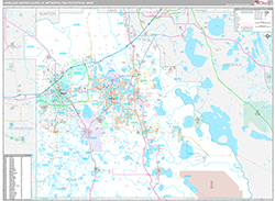 Lakeland-Winter Haven Metro Area Wall Map Premium Style 2026